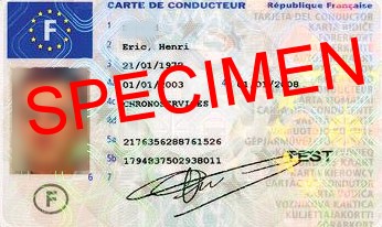 carte  puce du conducteur (recto)