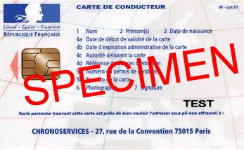 carte  puce du conducteur (verso)